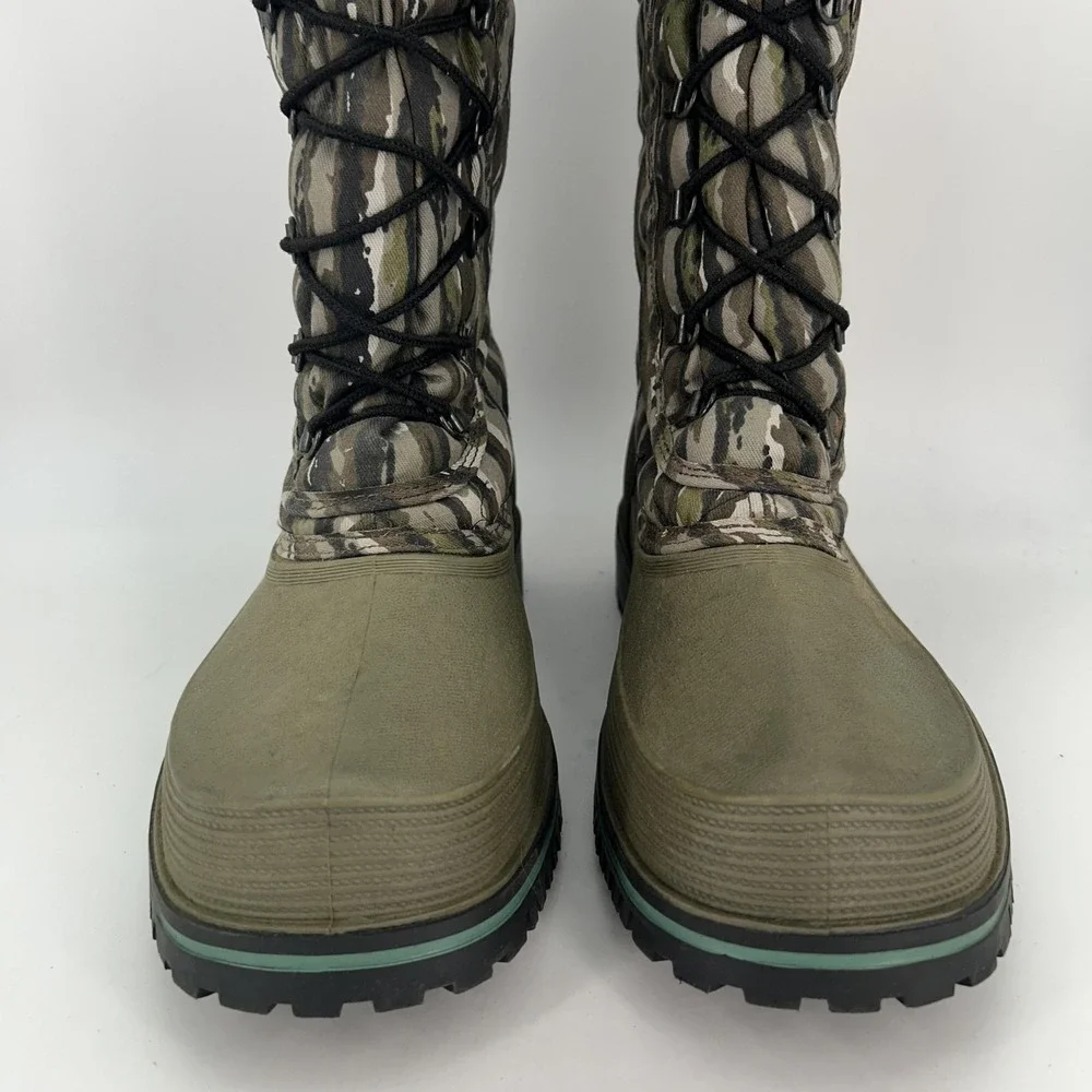 Vintage Sorel Boots Mens Size 9 Green Camo Insulated Wool Lined Snow Winter‎